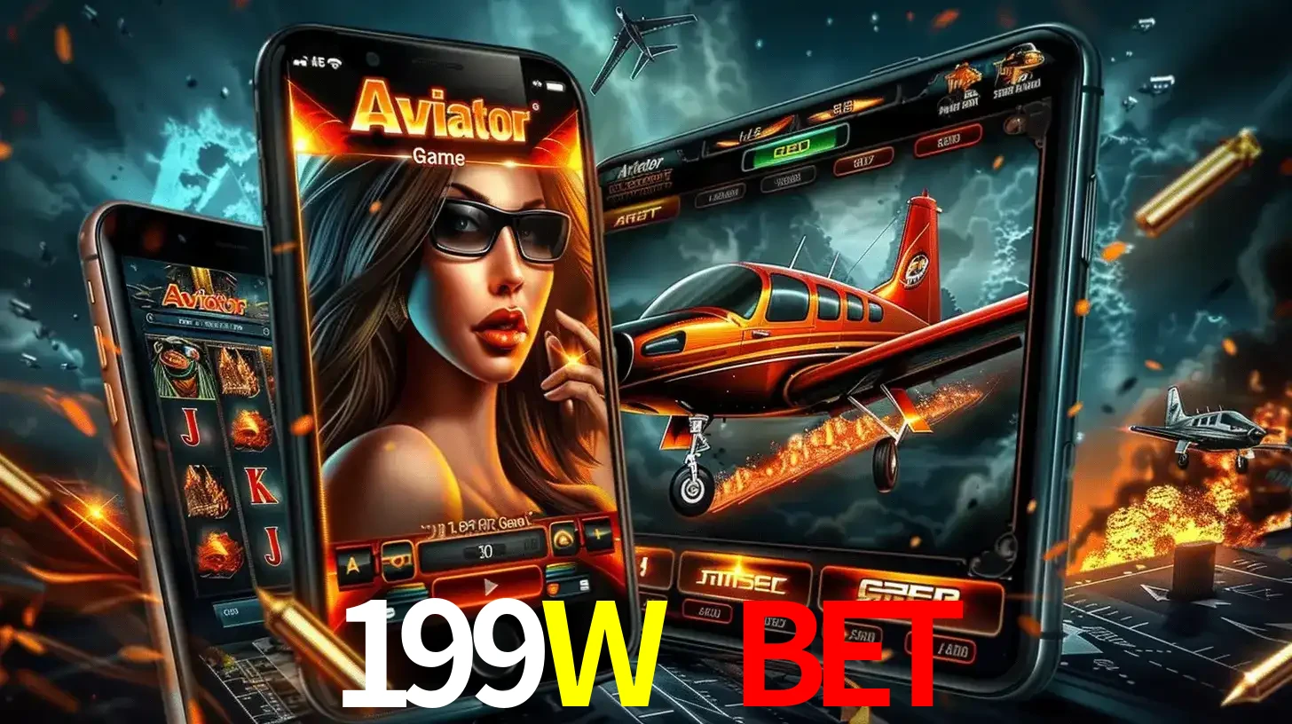 O popular jogo de apostas Aviator exibido em vários celulares e tablets, mostrando a interface emocionante e a ação de voo disponíveis para jogar agora no 199W BET.