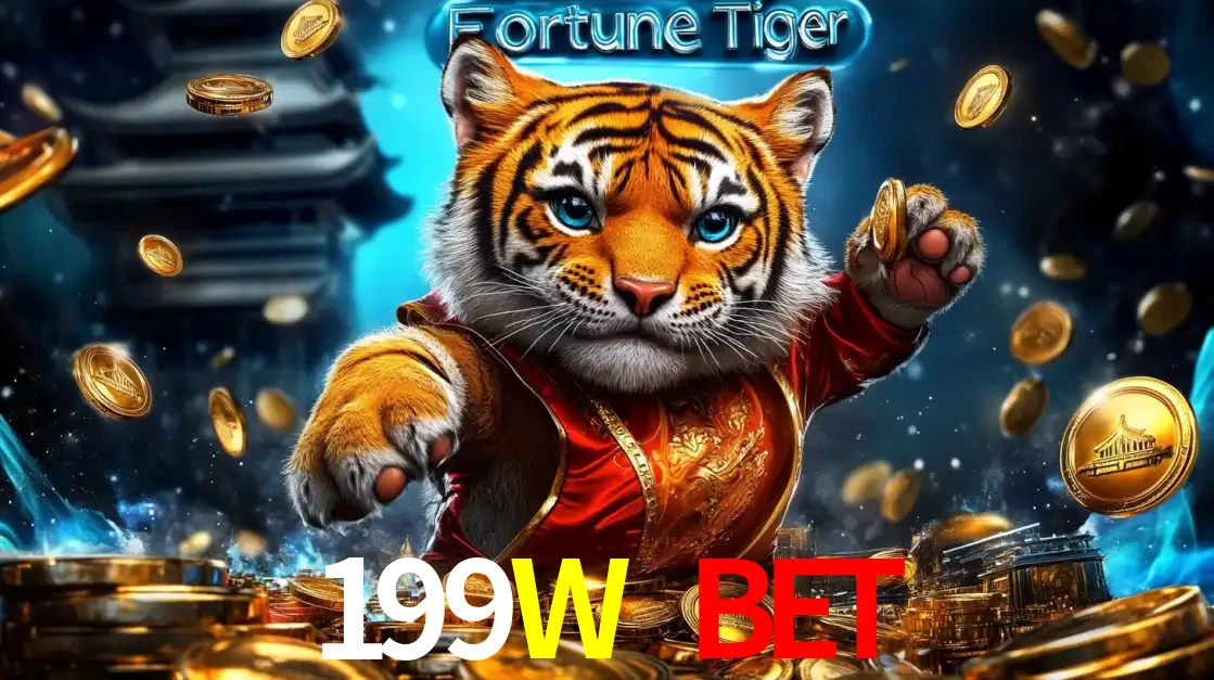 Imagem promocional do jogo de slot Fortune Tiger, com um tigre majestoso em traje tradicional cercado por uma fortuna em moedas de ouro, disponível agora no cassino 199W BET.