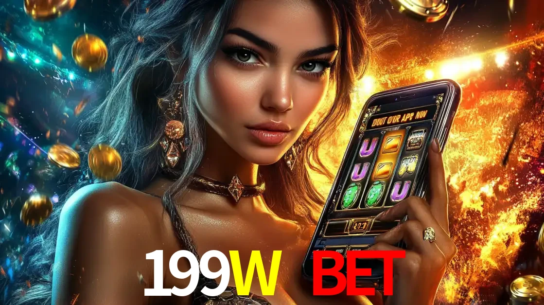 Mulher elegante mostrando um jogo de caça-níqueis em seu smartphone, destacando a experiência de cassino móvel oferecida pelo aplicativo 199W BET.